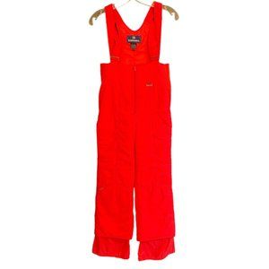 Edelweiss Snow Bib‎ Youth Medium Red Ski Suit Overalls Zip Front Padded